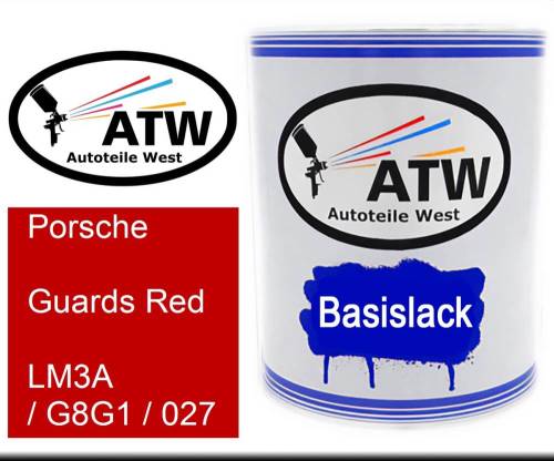 Porsche, Guards Red, LM3A / G8G1 / 027: 1L Lackdose, von ATW Autoteile West.